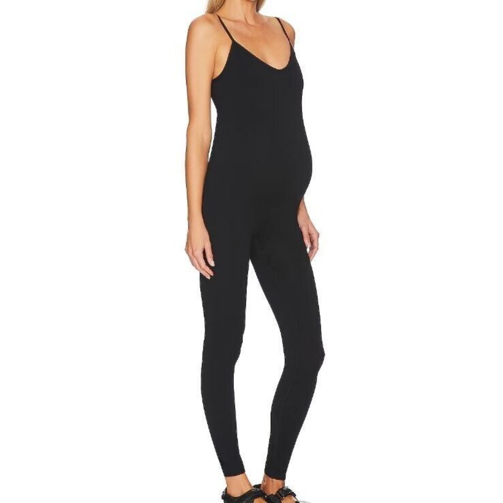 Hatch The Body Rib Unitard S Black Ribbed Jumpsuit Modal Maternity Bodysuit